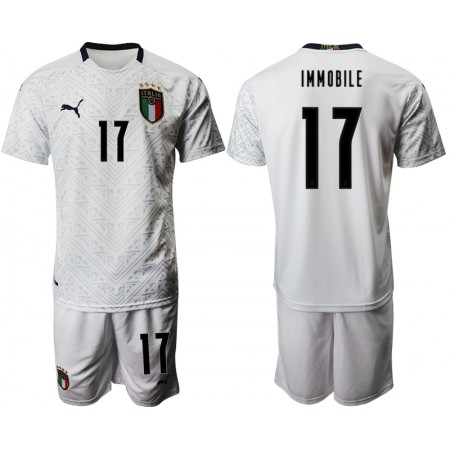 Italien Fotbollströjor Ciro Immobile 17 Barn Borta tröja EM 2020 Kortärmad